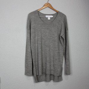 Poppy + Pima Grey Baby Alpaca Crew Neck Sweater sz L